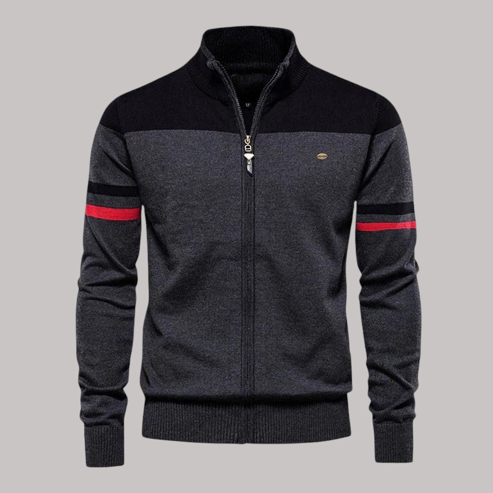 Lucas – Retro Zip-Up Cardigan