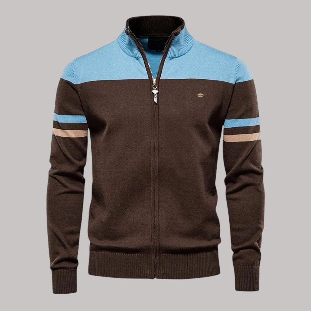 Lucas – Retro Zip-Up Cardigan